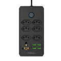 Tomada de extensão, extensão de energia, tomada USB, filtro de linha de tomada, tomadas elétricas Regua, extensão elétrica, 110-220 V, 10 A