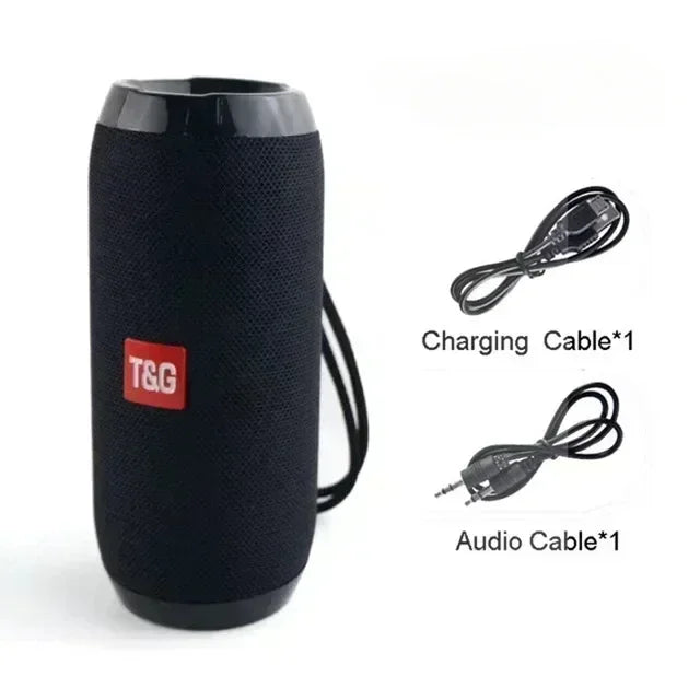 Alto-falante portátil sem fio compatível com Bluetooth, subwoofer, alto-falante à prova d'água para ambientes externos, suporte estéreo surround, rádio FM