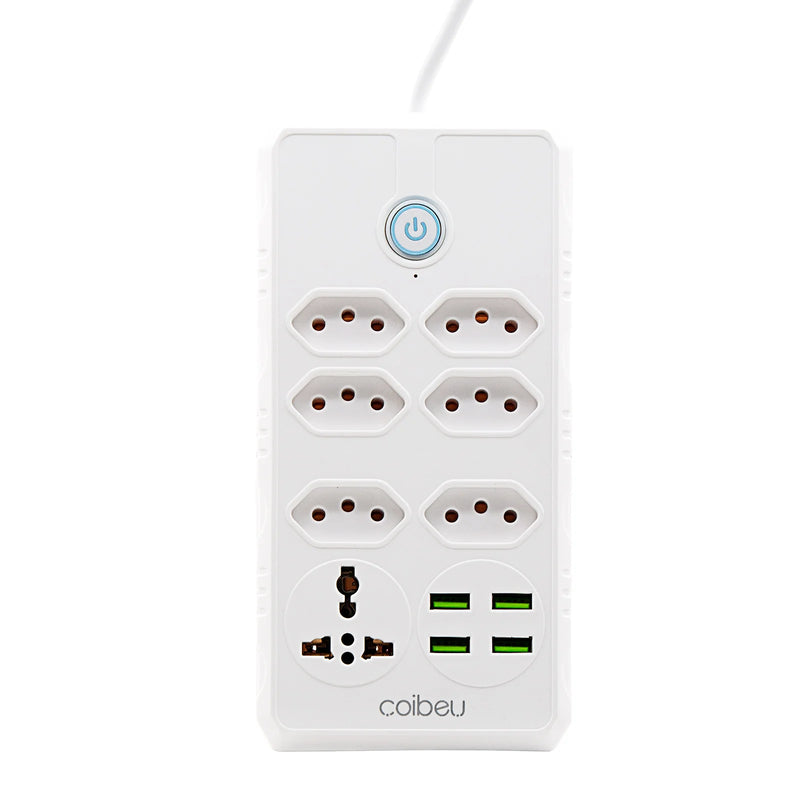 Tomada de extensão, extensão de energia, tomada USB, filtro de linha de tomada, tomadas elétricas Regua, extensão elétrica, 110-220 V, 10 A