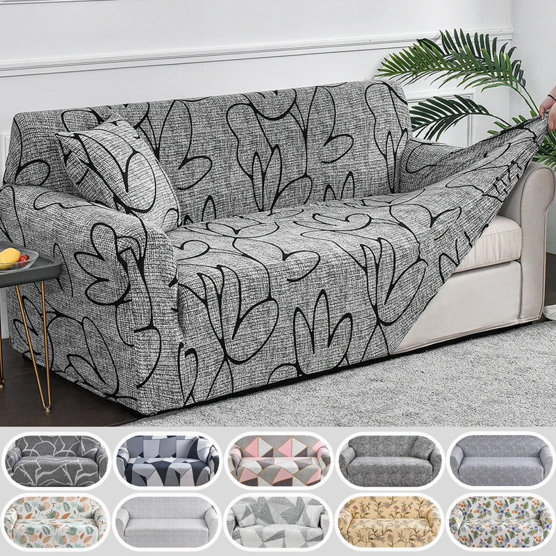 Capa elástica para sofá com estampa de flores, 1 peça, antissujeira, elastano, protetor de móveis para quarto, escritório, sala de estar, decoração de casa