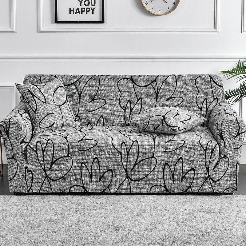 Capa elástica para sofá com estampa de flores, 1 peça, antissujeira, elastano, protetor de móveis para quarto, escritório, sala de estar, decoração de casa