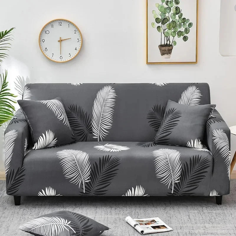 Capa elástica para sofá com estampa de flores, 1 peça, antissujeira, elastano, protetor de móveis para quarto, escritório, sala de estar, decoração de casa