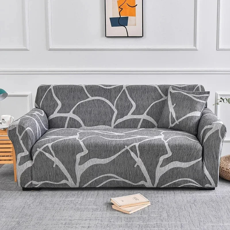 Capa elástica para sofá com estampa de flores, 1 peça, antissujeira, elastano, protetor de móveis para quarto, escritório, sala de estar, decoração de casa