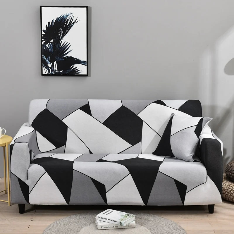 Capa elástica para sofá com estampa de flores, 1 peça, antissujeira, elastano, protetor de móveis para quarto, escritório, sala de estar, decoração de casa