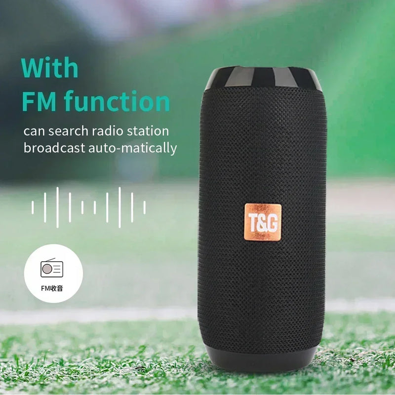 Alto-falante portátil sem fio compatível com Bluetooth, subwoofer, alto-falante à prova d'água para ambientes externos, suporte estéreo surround, rádio FM
