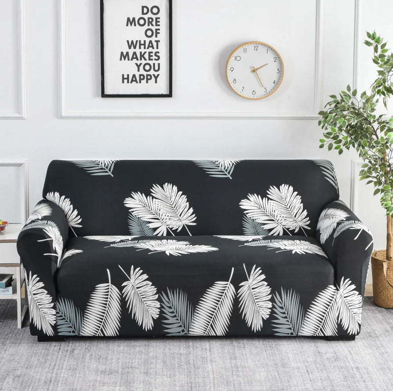 Capa elástica para sofá com estampa de flores, 1 peça, antissujeira, elastano, protetor de móveis para quarto, escritório, sala de estar, decoração de casa
