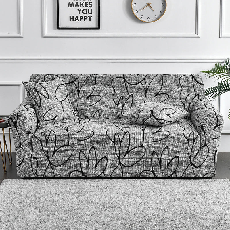 Capa elástica para sofá com estampa de flores, 1 peça, antissujeira, elastano, protetor de móveis para quarto, escritório, sala de estar, decoração de casa