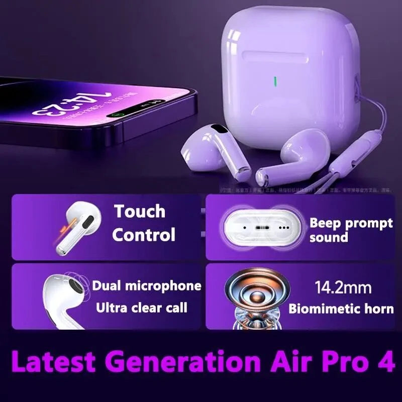 Fones de ouvido Bluetooth Air Pro originais Bluetooth 5.3 Fones de ouvido para jogos para iPhone Apple Xiaomi Android