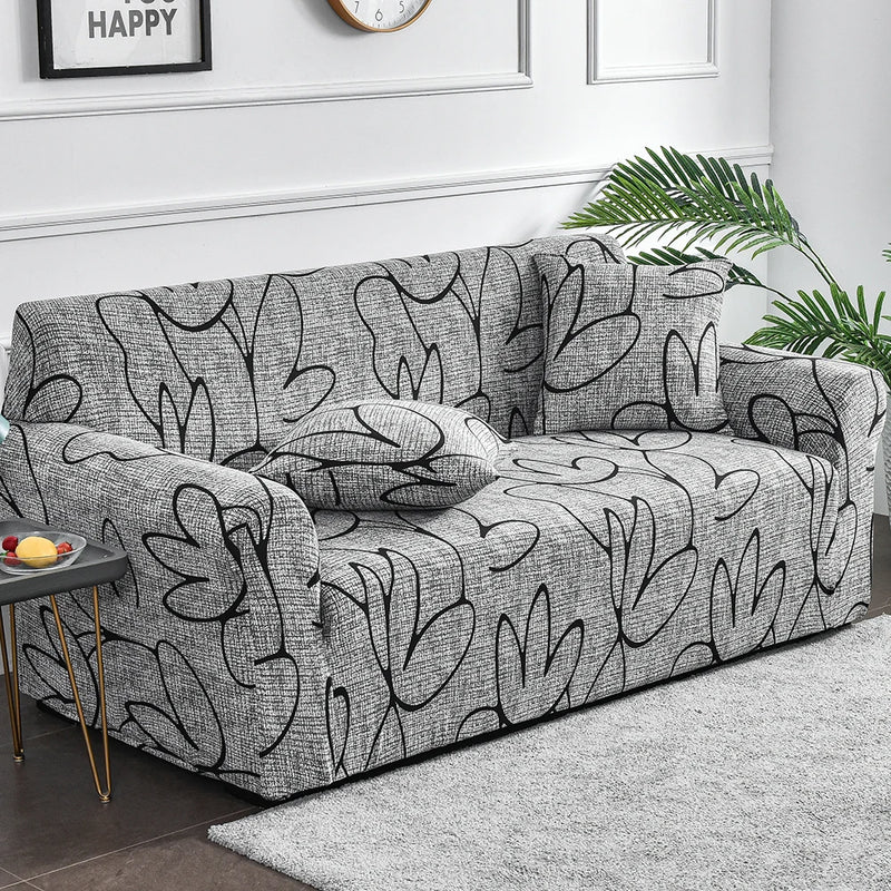 Capa elástica para sofá com estampa de flores, 1 peça, antissujeira, elastano, protetor de móveis para quarto, escritório, sala de estar, decoração de casa