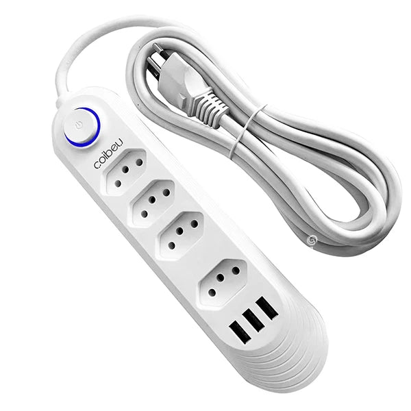 Tomada de extensão, extensão de energia, tomada USB, filtro de linha de tomada, tomadas elétricas Regua, extensão elétrica, 110-220 V, 10 A